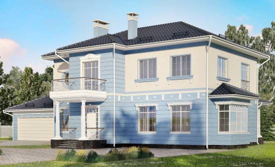 285-003-Л Проект двухэтажного дома и гаражом, большой дом из кирпича Ульяновск | Проекты домов от House Expert