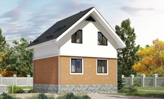 100-005-Л Проект трехэтажного дома с мансардным этажом, экономичный домик из поризованных блоков Ульяновск | Проекты домов от House Expert