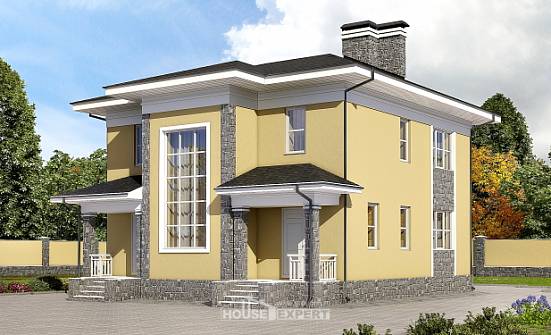 155-011-Л Проект двухэтажного дома, классический коттедж из газосиликатных блоков Ульяновск | Проекты домов от House Expert