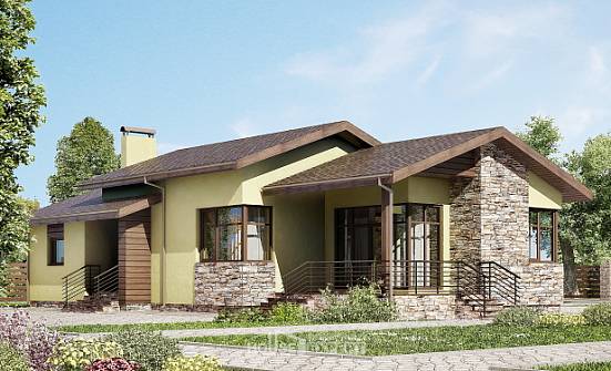 130-007-Л Проект одноэтажного дома, уютный загородный дом из керамзитобетонных блоков Димитровград | Проекты домов от House Expert