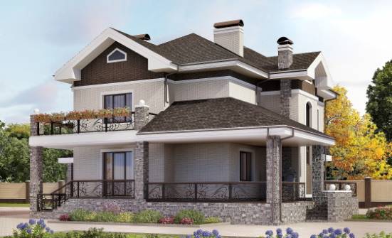 365-001-Л Проект трехэтажного дома и гаражом, современный коттедж из кирпича Димитровград | Проекты домов от House Expert