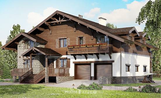 440-001-П Проект трехэтажного дома мансардой и гаражом, красивый домик из кирпича Димитровград | Проекты домов от House Expert