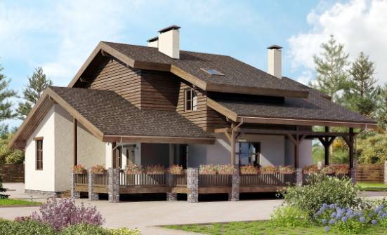 210-006-Л Проект двухэтажного дома мансардой, уютный коттедж из кирпича Ульяновск | Проекты домов от House Expert