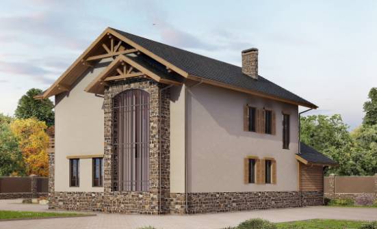 200-005-Л Проект двухэтажного дома и гаражом, красивый домик из бризолита Димитровград | Проекты домов от House Expert