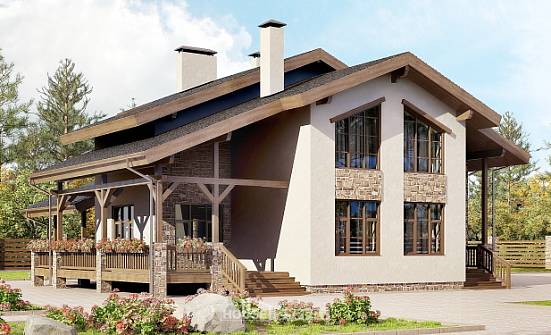 240-003-Л Проект двухэтажного дома с мансардой, простой коттедж из кирпича Ульяновск | Проекты домов от House Expert