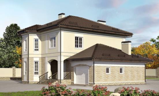 220-007-П Проект двухэтажного дома и гаражом, уютный дом из кирпича Ульяновск | Проекты домов от House Expert