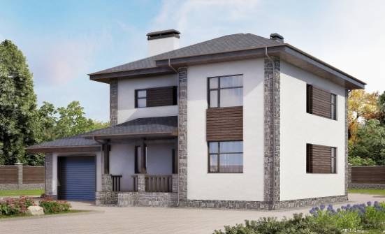 185-004-Л Проект двухэтажного дома, гараж, просторный загородный дом из твинблока Димитровград | Проекты домов от House Expert