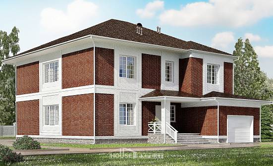 315-001-П Проект двухэтажного дома, гараж, красивый коттедж из кирпича Ульяновск | Проекты домов от House Expert