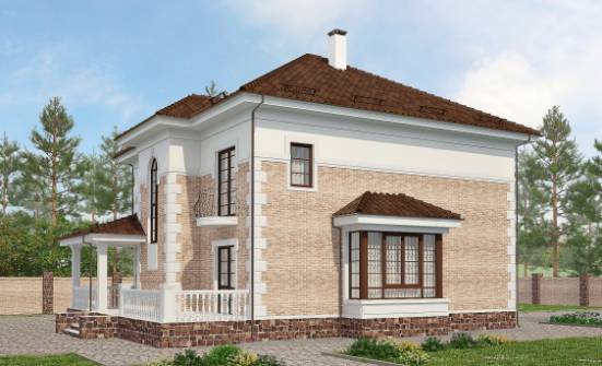220-008-П Проект двухэтажного дома, уютный загородный дом из кирпича Ульяновск | Проекты домов от House Expert