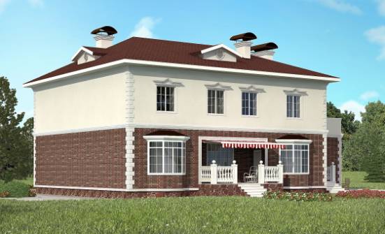 380-001-Л Проект двухэтажного дома, гараж, огромный загородный дом из кирпича Димитровград | Проекты домов от House Expert