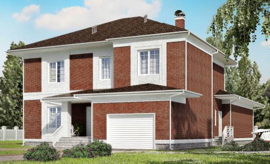 315-001-П Проект двухэтажного дома, гараж, красивый коттедж из кирпича Ульяновск | Проекты домов от House Expert