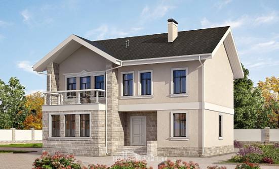 170-008-Л Проект двухэтажного дома, небольшой коттедж из твинблока Димитровград | Проекты домов от House Expert