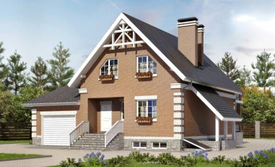 200-009-Л Проект трехэтажного дома с мансардой, гараж, красивый домик из газобетона Ульяновск | Проекты домов от House Expert
