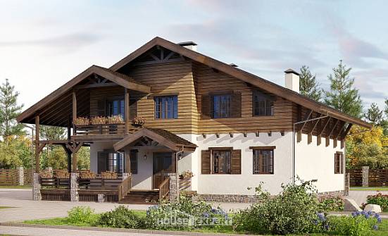 260-001-П Проект двухэтажного дома с мансардой, современный домик из кирпича Димитровград | Проекты домов от House Expert