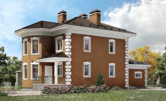 150-006-П Проект двухэтажного дома и гаражом, простой коттедж из бризолита Ульяновск | Проекты домов от House Expert