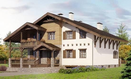 400-004-П Проект трехэтажного дома с мансардой и гаражом, красивый коттедж из кирпича Ульяновск | Проекты домов от House Expert