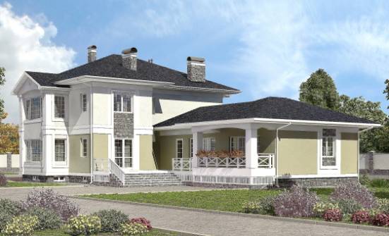 620-001-Л Проект трехэтажного дома и гаражом, красивый загородный дом из пеноблока Димитровград | Проекты домов от House Expert
