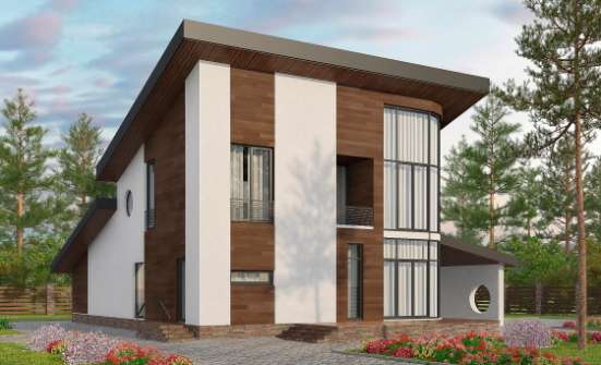 230-001-П Проект двухэтажного дома мансардой, простой домик из кирпича Ульяновск | Проекты домов от House Expert