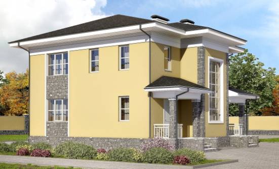 155-011-Л Проект двухэтажного дома, классический коттедж из газосиликатных блоков Ульяновск | Проекты домов от House Expert
