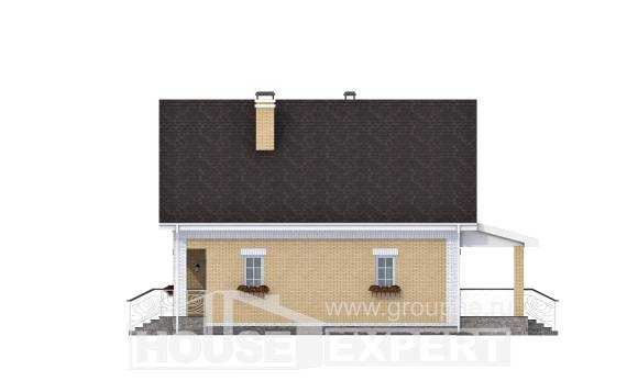 130-004-П Проект двухэтажного дома мансардой, современный коттедж из блока, Ульяновск