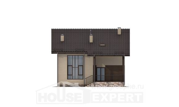 140-005-Л Проект двухэтажного дома с мансардой, доступный загородный дом из газосиликатных блоков, Димитровград
