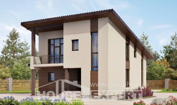 140-005-Л Проект двухэтажного дома мансардный этаж, доступный коттедж из газобетона, Димитровград
