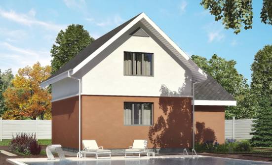 120-002-Л Проект двухэтажного дома мансардой и гаражом, доступный домик из бризолита, Димитровград