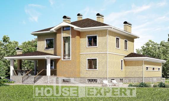 350-002-Л Проект трехэтажного дома, гараж, большой коттедж из кирпича, Димитровград