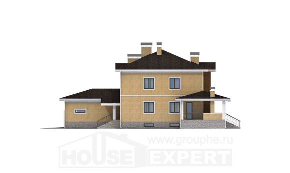 350-002-Л Проект трехэтажного дома и гаражом, уютный загородный дом из кирпича, Димитровград