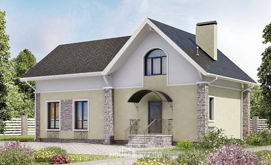 150-012-П Проект двухэтажного дома с мансардой, экономичный домик из блока, Димитровград