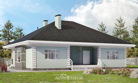 135-003-Л Проект одноэтажного дома, скромный коттедж из керамзитобетонных блоков, Ульяновск