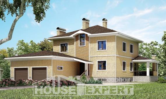 350-002-Л Проект трехэтажного дома, гараж, уютный домик из кирпича, Димитровград