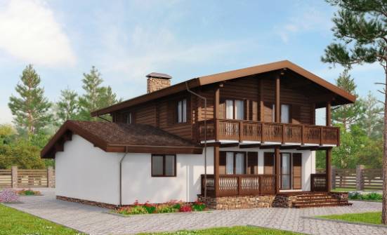 200-011-П Проект двухэтажного дома мансардой, средний загородный дом из газосиликатных блоков, Ульяновск