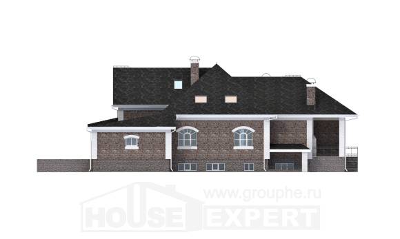 490-001-П Проект трехэтажного дома мансардный этаж и гаражом, уютный загородный дом из кирпича, Ульяновск
