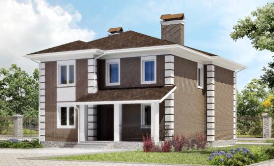 185-002-П Проект двухэтажного дома, простой коттедж из теплоблока, Димитровград