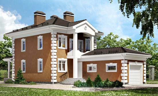 150-006-П Проект двухэтажного дома, гараж, недорогой загородный дом из бризолита, Димитровград
