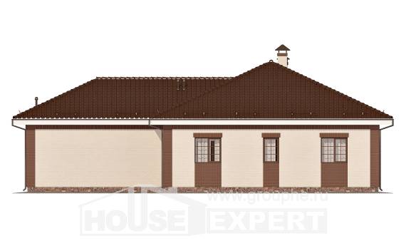 160-015-П Проект одноэтажного дома, гараж, уютный коттедж из бризолита, Ульяновск