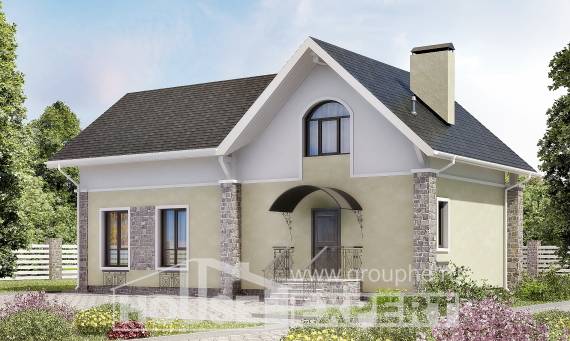 150-012-П Проект двухэтажного дома мансардный этаж, недорогой домик из бризолита, Ульяновск