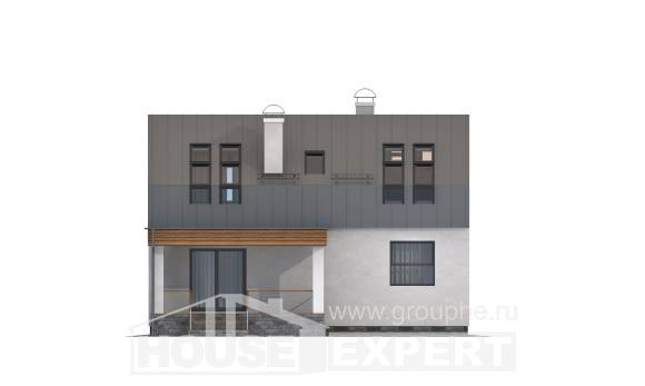 120-004-П Проект двухэтажного дома с мансардой, бюджетный домик из теплоблока, Ульяновск