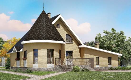 250-001-Л Проект двухэтажного дома мансардой, гараж, красивый домик из керамзитобетонных блоков, Димитровград