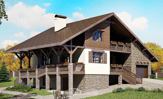 300-003-П Проект трехэтажного дома с мансардным этажом и гаражом, красивый дом из кирпича, Димитровград