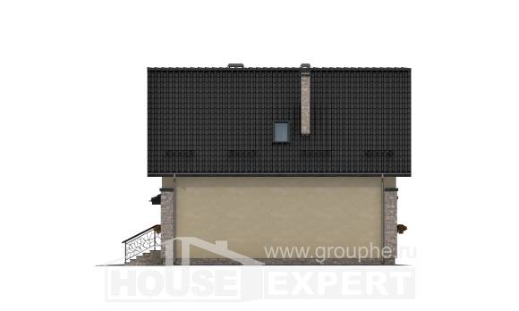 160-005-Л Проект двухэтажного дома мансардой и гаражом, уютный дом из газобетона, Димитровград