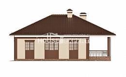 160-015-П Проект одноэтажного дома и гаражом, простой загородный дом из газосиликатных блоков, Димитровград