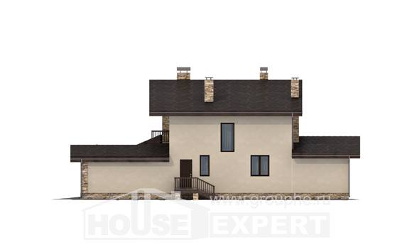 220-001-Л Проект двухэтажного дома с мансардным этажом, гараж, просторный загородный дом из газосиликатных блоков, Ульяновск