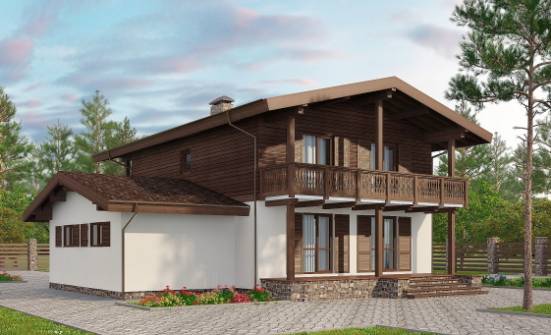 180-018-Л Проект двухэтажного дома с мансардным этажом, гараж, красивый дом из арболита, Димитровград