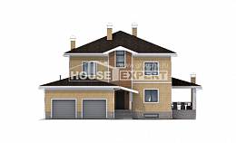350-002-Л Проект трехэтажного дома, гараж, просторный дом из кирпича, Димитровград