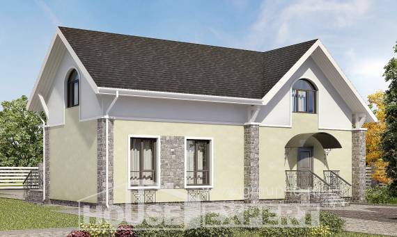 150-012-П Проект двухэтажного дома с мансардным этажом, доступный дом из газосиликатных блоков, Димитровград