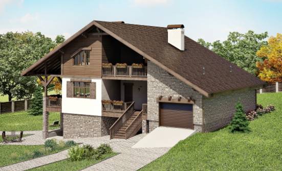 300-003-П Проект трехэтажного дома с мансардным этажом и гаражом, красивый дом из кирпича, Димитровград