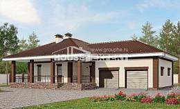 160-015-П Проект одноэтажного дома и гаражом, классический дом из твинблока, Димитровград