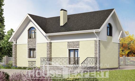 150-012-П Проект двухэтажного дома с мансардным этажом, небольшой домик из бризолита, Ульяновск